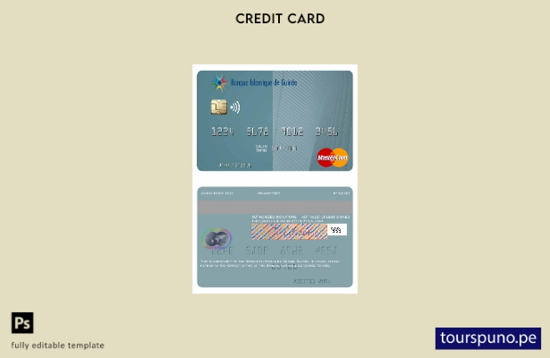 lista para imprimir plantilla de tarjeta mastercard de Guinea Banque Islmaique d